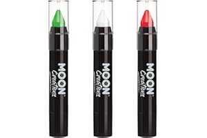 Face Paint Stick Body Crayon by Moon Creations | Italy Green White Red Flag Set | 3.2g | For Kids, Adults, Fancy Dress, Festivals, Halloween, World Cup 2022