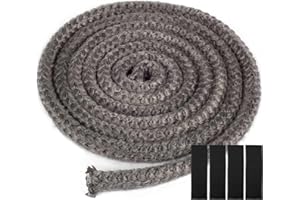 YOCCEK Ofendichtschnur Ofendichtung Kamindichtung Feuerfest Glasfaserschnur Türdichtung für Kaminofen Kamin Smoker Grill Rohrisolation Revisionsklappen Abdichten (Φ 14mm x 2.5m)
