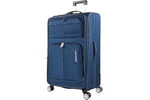 ITACA - Maletas Grandes - Maleta Grande Blanda de Tela. Trolley de Viaje Blandas y de Tela Resistentes con candado de combinación., Azul Vaquero