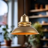 Candela Tekli Sarkıt Aydınlatma Metal Sıvama, Ev, Ofis, Cafe, Restoran Avizeleri (Gold)
