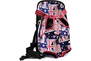 Ducomi® Denim & Canvas - Mochila Delantera para Perros y Cachorros - Estuche para Mascotas (S, Bandera)