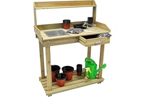 ELITEZOTEC New Wooden Plant Bench Flower Potting Greenhouse Staging Table Bench Lightweight