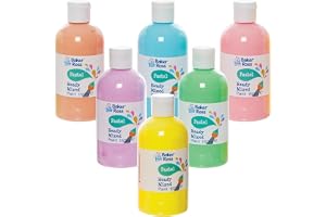 Baker Ross FN240 Pastellfärger Färdigblandade Posterfärger 150ml - Förpackning med 6 flaskor, Färgvärdesförpackning, Färg för barn