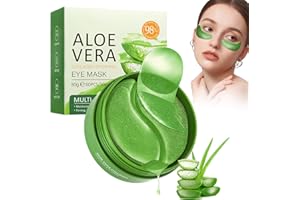 HOUSN 60 Pezzi Maschera Occhi di Aloe Vera,Patch Occhiaie e Borse,Collagene Patch Occhi, Ricca di Estratto di Aloe, riducono le rughe e il gonfiore con rinfrescante