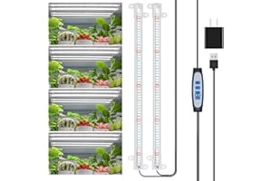 Wiaxulay Grow Lights for Indoor Plants, 120 LEDs Full Spectrum LED Plant Grow Light Strips with Auto ON/Off Timer, 5 Brightness, 3 Switch Modes Growing Lamps Bars for Seed Starting, Succulent, 2 Bars