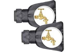 ESTHER BEAUTY Outdoor Tap Covers for Winter, Reusable 2Pcs Large Outside Faucet Insulated Cover Socks for Freeze Protection Garden Hose Bibs Water Spigots Insulation Protector-Black