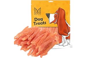 MERSJO friandises pour Chiens - 88% Haute teneur en Viande, Pas d'additifs, sans céréales ni Sucre, Friandises pour Chiens en complément Quotidien, Lamelles de Poulet moelleuses, 500g