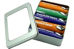 Frys Chocolate Cream Bars x 18 Orange, Peppermint, and Original Mint Flavour Bundle with TinTastic Silver Refillable Tin