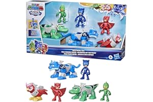 PJ Masks, Animal Power, Giocattolo Hero Animal Trio per età prescolare, Set Action Figure e Veicoli per Bambini e Bambine dai 3 Anni in su