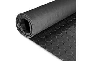 ANRO Tapis protecteur de bain ou sol en caoutchouc à picots de couleur noir - 120 cm x 3 mm , Caoutchouc, 280 x 120cm