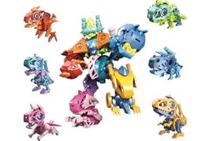 Baeroly 6-in-1 Transforming Robot Dinosaur Action Figure - Interchangeable Dinosaur/Vehicle Models, Robot Combo Toy for Boys and girls 5-9, Great Gift for Birthdays & Christmas,Children's Day
