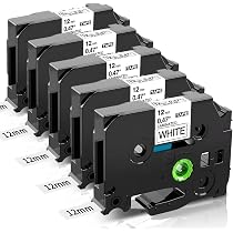 6-Pack Brother Label Tape 12mm – Compatible With TZe-131, 231, 431, 531, 631, 731 For PT-D400, E550w & More