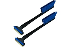 L & P CAR DESIGN L&P A056 2 Stück Eiskratzer Auto mit Besen Murska Eisschaber 420mm Messingklinge Messingschaber Schneebesen Schneebürste lang Schneefeger Schnee Bürste Feger Orig. Finnland TOP Qualität (Schwarz Blau)