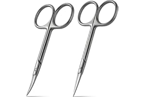 BEZOX Lot de 2 ciseaux à ongles professionnels - Ciseaux à ongles extra tranchants avec lame incurvée et lame droite