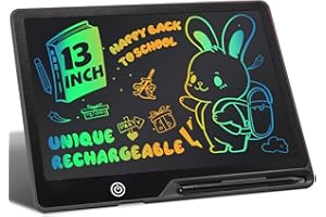 Kinayue Tablet do pisania LCD dla dzieci, ładowalna 13 Cali tablica Magic Board Black, ekologiczna zabawka edukacyjna Tablet do pisania, prezent urodzinowy dla chłopca i dziewczynki w wieku 3-12 lat