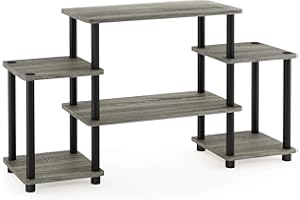 Furinno Turn-N-Tube No Tools Entertainment Center, TV Unit, TV Stands, French Oak/Black, 105.4 (W) x 58 (H) x 29.5 (D) cm
