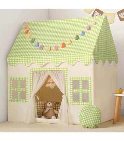 GOPLUS Kinderspeeltent, 2-in-1 kindertent voor binnen met zachte mat en