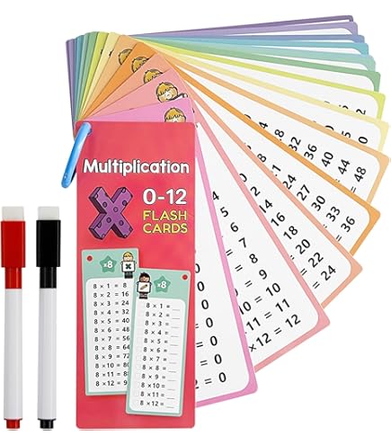 Yoosso 1 x 1 leerkaart, eenmalig spel, 1 x 1 leerspel, eerste schooldag, cadeau, spelletjes vanaf 5 jaar om te rekenen te leren (13 vellen