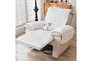 AHSBND Armlehnenbezüge Sofa AntiRutsch Fernsehsessel Schutzbezug：Sesselschoner Relaxsessel Bezüg Sesselüberzug für Zuhause mit Kindern und Haustieren Hund (Weiß)