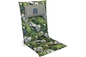 ‎LILENO HOME LILENO HOME Gartenstuhl Auflagen als [1er Set - Hochlehner] in Dschungel Grün - Bequeme Liegen als Sitzauflagen für Gartenmöbel - Stuhlkissen für Gartenstühle und Klappstühle MAR