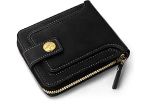 Jiusely Mens Wallet Credit Card Holder, Wallets for Men RFID Blocking, Men's Wallets, Card Cases & Money Organisers for Men with Zipper Coin Pocket, Black