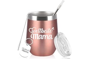 Diztoud Prezent bożonarodzeniowy dla mamy, matki, żony, żony, mamy, córki, syna – najlepsza mama na świecie – kubek termiczny ze stali nierdzewnej, 360 ml