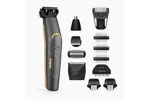 BaByliss - MT987E - Tondeuse multi-usages Graphite Precision 12 en 1- Sans fil - Lame en graphite ultra-durable - Waterproof - Pour entretenir visage et corps avec un seul appareil
