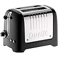 Dualit 2 Slice Lite Toaster | 1.1kW Toasts 60 Slices an Hour | Polished with High Gloss Black Trim | Bagel & Defrost Settings