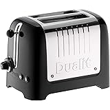 Dualit 2 Slice Lite Toaster | 1.1kW Toasts 60 Slices an Hour | Polished with High Gloss Black Trim | Bagel & Defrost Settings
