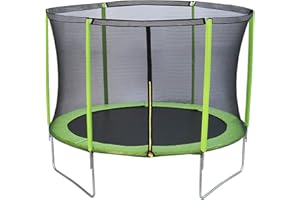 | MASGAMES | Cama elástica Force | 244 cm Ø | con Red de Seguridad, Escalera y Set de Anclajes Incluido | para el Exterior | Uso doméstico
