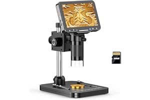Leipan LP043 4.3" Coin Microscope 1000X, LCD Digital Microscope for Coins Collectors,1080P Coin Magnifier Taking Photo/Video with 8 LEDs,Compatible with Windows and Mac,32GB SD Card Included