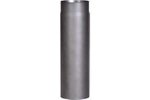 FIREFIX RD150/5 Tubo de estufa de acero de 2 mm de grosor (tubo de humo) de 150 mm de diámetro, para estufas y fuegos, Senotherm, gris oscuro, 500 mm de largo, negro