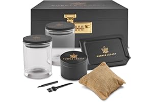 Purple Legacy Grinder Set Moulin à Herbes Boîte de rangement en bois de pin avec serrure Grinder Moulin à Epicé Grinder en Zinc Alliage avec 4 pièces Set
