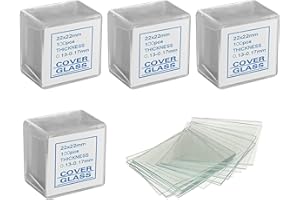 WANGCL 400 Stück Mikroskop-Abdeckungen für Biologische Bildung, Studenten, Laboratorien, 22 mm x 22 mm