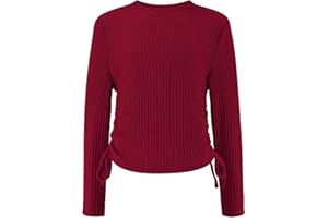 Arshiner Niñas Jersey Cordón Niño Slim Cuello Redondo Suéter Elegante Moda Otoño Invierno Manga Larga para Niñas 5-15 años