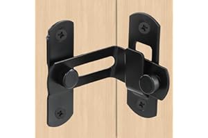 RAPIDBOK 90 Grad Türschloss, 2 Stück Schiebetürschloss, Schiebetür Schloss mit Schrauben, Edelstahl Torriegel, Rechtwinklige Schnalle, für Tür Innen Außen Scheunen Fenster Schrank (Schwarz)