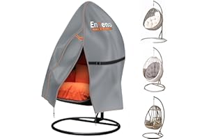 Enzeno Couverture de Chaise Suspendue Housse de Fauteuil Suspendu Housse de Protection pour œufs Chaise Housses Imperméable pour Mobilier Balancelles de Jardin 115 x 190 cm(gris)