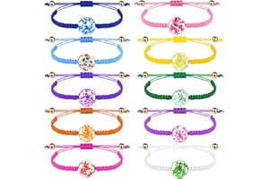 OUMAIFENG 10 Stück Freundschaftsarmbänder Kinder Mädchen Mitgebsel Kindergeburtstag 6 7 8 9 10 11 Jahre, Weihnachten kleinigkeiten für Adventskalender Schultütefüllung Geflochten Bunte Blumen Verstellbare