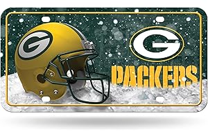 Rico Industries NFL Green Bay Packers Primary Metal Auto Tag 21,6 x 27,9 cm – ideal für LKW/Auto/SUV