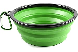 PhoneNatic Ciotola pieghevole per cani in silicone verde, ciotola da viaggio per cani e gatti con moschettone, XL, verde, 1000 ml, 60014771