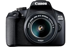 Canon EOS 2000D Camera + EF-S 18-55mm IS II Lens - Black