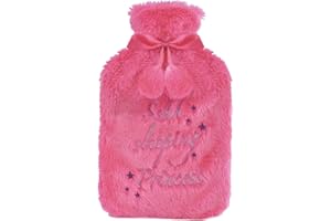 HARI DEALS Hot Water Bottle With Soft Plush Fur Knitted Fleece Removable Cover