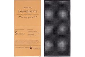 KYONANO Alfombrilla de Cafe de Silicona Tamper Mat Antideslizante Espresso Tamping Pad para Sage Coffee Machine Goma para Prensar Café Portafiltro Espresso Maquina de Cafe Accesorios 15x32cm Negro