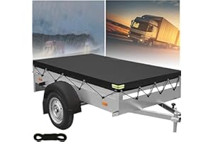 Alouweekuky Bâche Remorque 214x122x13cm 600D PVC Renforcé Protection Voiture 750kg Corde Réfléchissante
