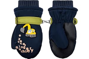 LeapBeast Skihandschuhe Kinder 2–4 Jahre,wasserdicht,Winddicht, warme Winterhandschuhe mit Plüschfutter, Schneehandschuhe für Jungen und Mädchen,PU-Palme,Fahrradhandschuhe,Outdoor Sport