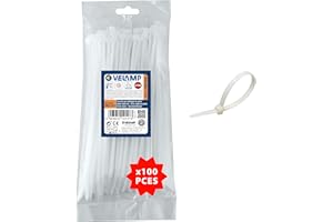 Velamp Fascette stringicavo - Colore bianco - 2,5 x 100mm - Confezione 100pz - Ideali per cablaggi elettrici