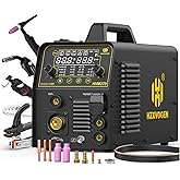 H HZXVOGEN MIG 200A Welding Machine, 6 in 1 Multiprocess Welding Machine | MIG with/without Gas,TIG HF,Dots,Plasma,Electrode,