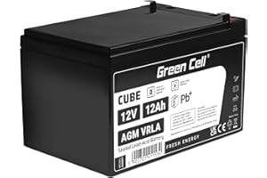 GREEN CELL GreenCell® Rechargeable Batterie AGM 12V 12Ah accumulateur au Gel Plomb Cycles sans Entretien VRLA Battery étanche | Jouets | Véhicules pour Enfants | Scooter | Fauteuil Roulant | Tondeuse | Onduleur