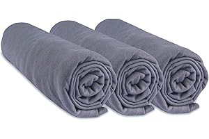Set of 3 Fitted Sheets, 70 x 160 cm, Cot Bed, 70 x 160 cm, 100% Cotton, Grey, Stretchy and Breathable, for Healthy Sleep, Easy Dort, Certified according to Oeko-Tex, Quality