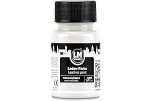 LM-Kreativ Lederfarbe 50ml - Weiß - Hochwertige Farbe für Lederpflege und Leder Reparatur – Ideal für Sneaker, Schuhe und Taschen - Geeignet für Glattleder, Kunstleder und Lederoberflächen